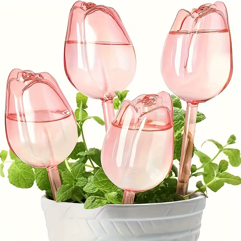 3 boules d'irrigation en forme de tulipe avec un design à embout étroit pour prolonger le temps