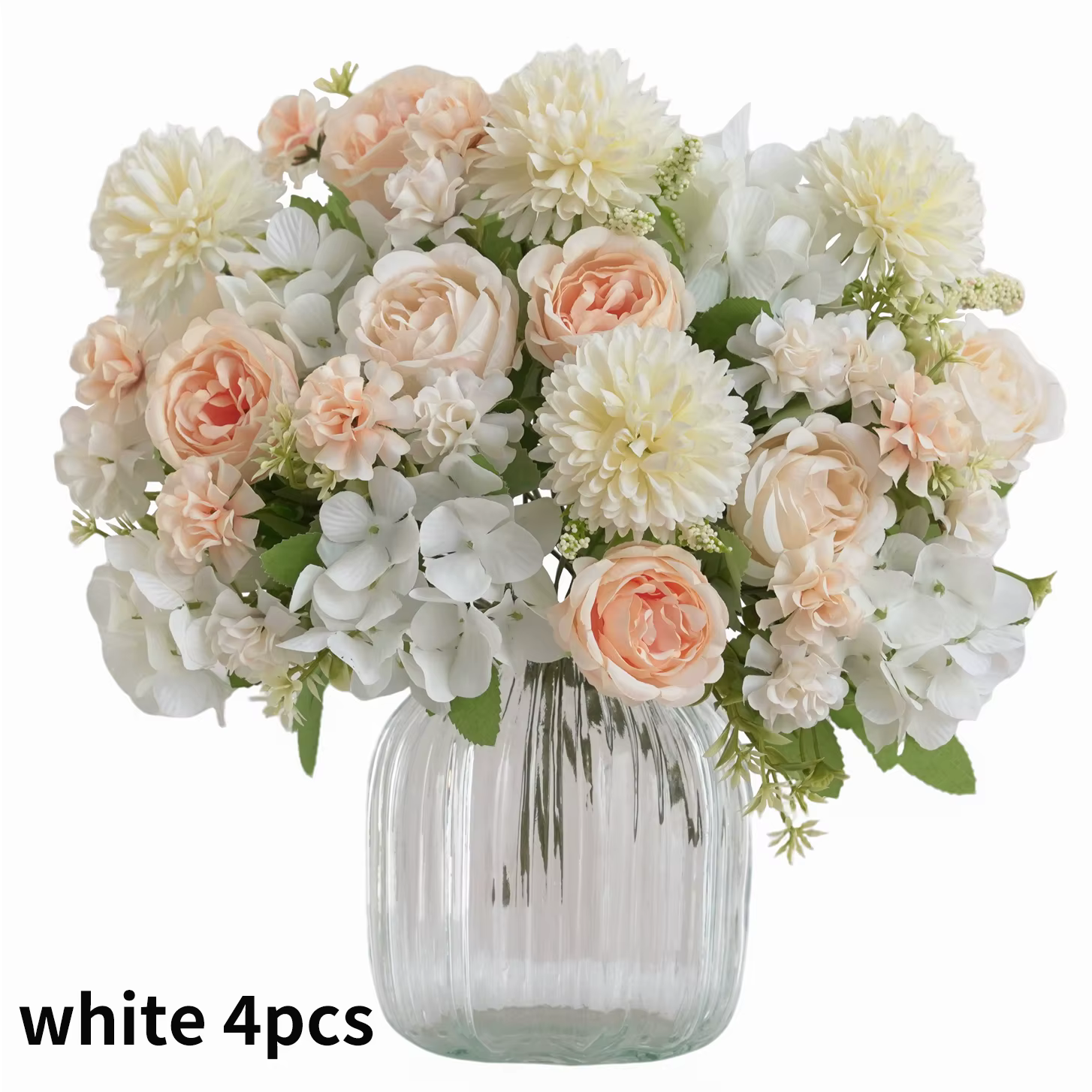 Bouquet de fleurs artificielles réalistes 1/4 pièces