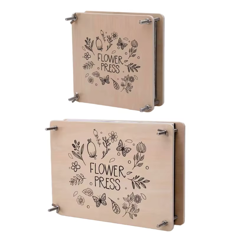 Kits presse à fleurs en bois pour adultes enfants, Kits conservation fleurs plantes en bois pour adultes, à à