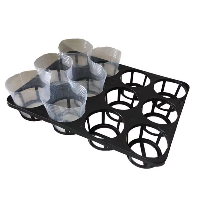 Pot de fleurs rond en plastique