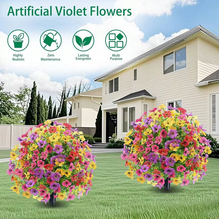Fleurs artificielles Coloré Boule Sol Insertion Plantes De Soie De Mariage Arc Couronne Maison Décor