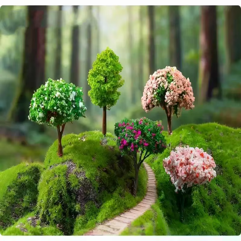 Mini arbres à fleurs artificielles aux couleurs vives et à l'aspect réaliste