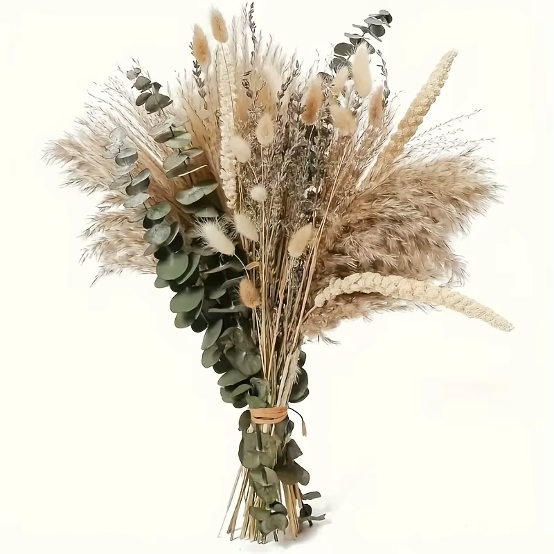 90 pièces fleurs séchées Pampas lapin queue Eucalyptus Bouquet Boho maison jardin décoration fleur artificielle Pampa décor de fête de mariage