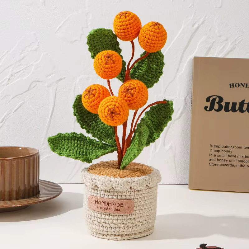 Pot de fleurs en crochet fait main