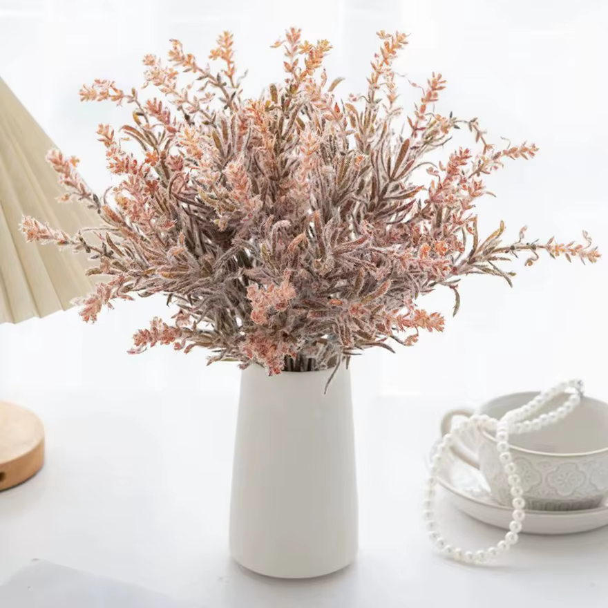 Fleur artificielle plante flocage lavande Bouquet Accueil Vase Table Jardin BRICOLAGE Cadeau Couronne Matériel De