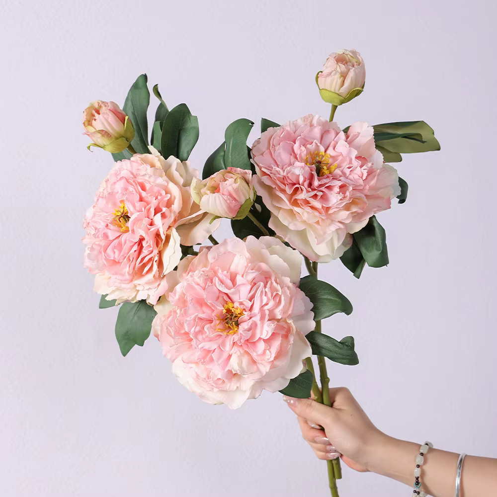 Fleurs artificielles pivoine Rose fleurs en soie pour mariage bureau salle fête maison Bouquet faux arrangements de fleurs Table décor à la maison