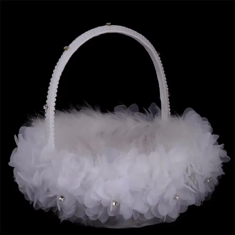 Panier de fleurs en dentelle pour fille