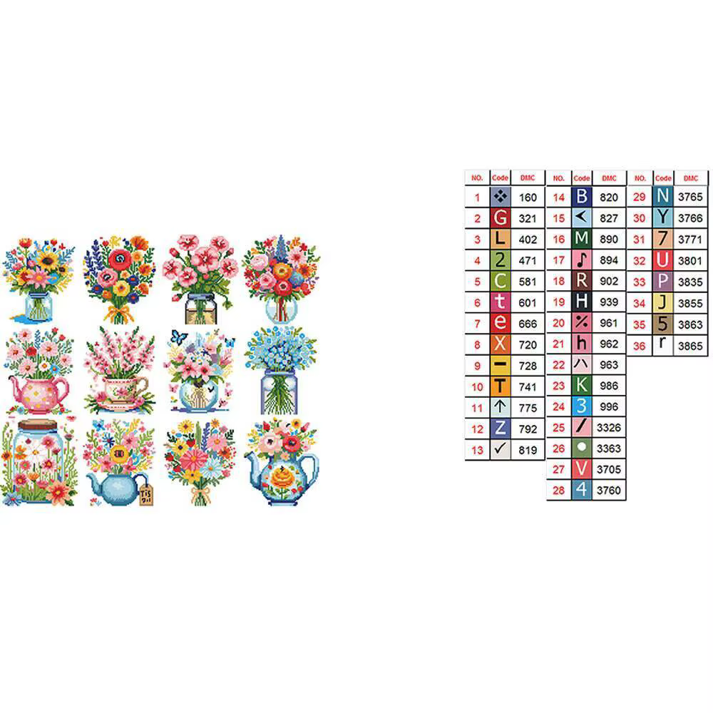 HUACAN 12 pièces Vase mosaïque rond complet tournesol Mini diamant peinture dessin animé fleur thème moderne décor à la maison idée cadeau de vacances