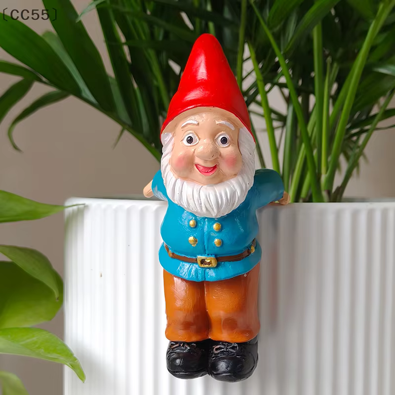、1CC55 Vauas Figurines de Gnome d'escalade Pot de fleur Hugger Gnomes de jardin suspendus Décorations de plantes pour