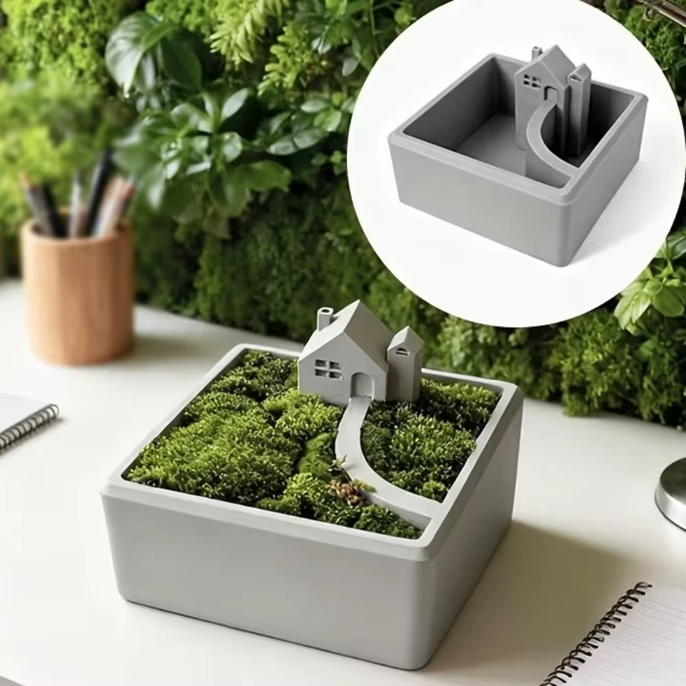 Ornements en impression 3D en forme de maison