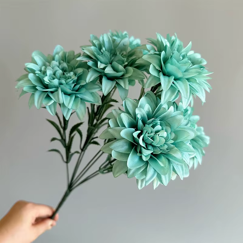 Bouquet de fleurs de Dahlia artificielles à 7 têtes