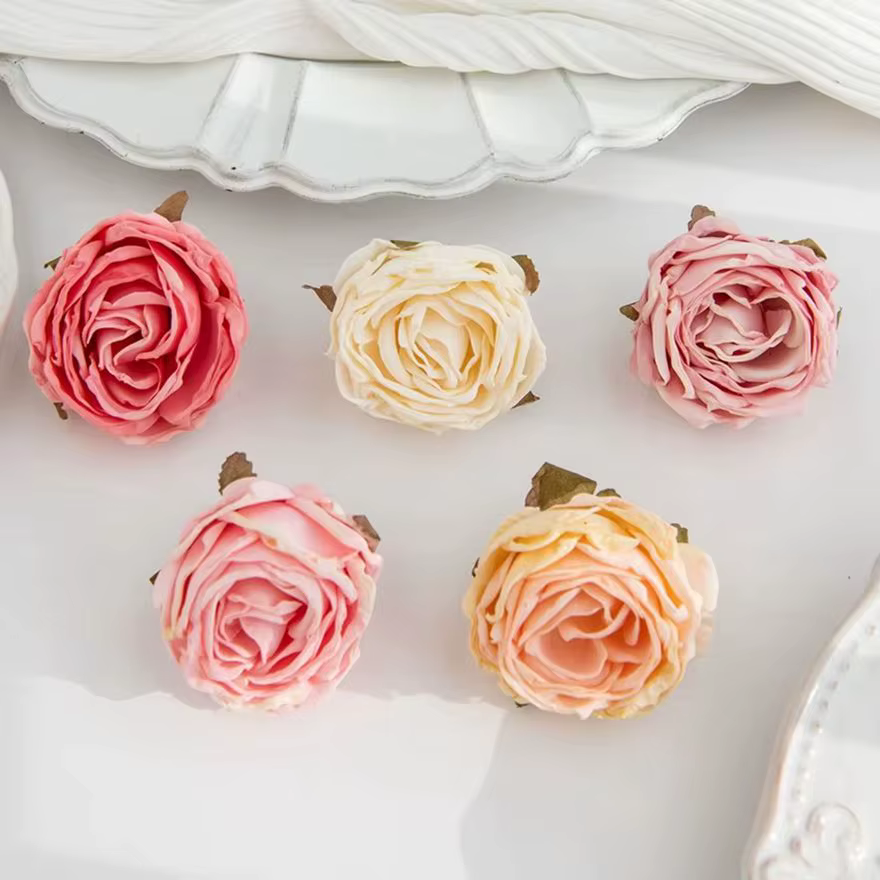 Fleur artificielle bord brûlé Rose mariage Bouquet de mariée décor maison jardin extérieur Festival fête couronne bricolage Ins cadeau Scrapbook