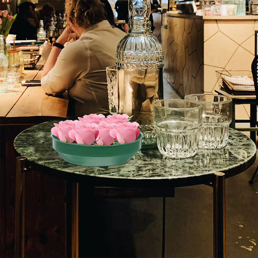 Lot de 12 plateaux ronds en plastique pour centre de table floral