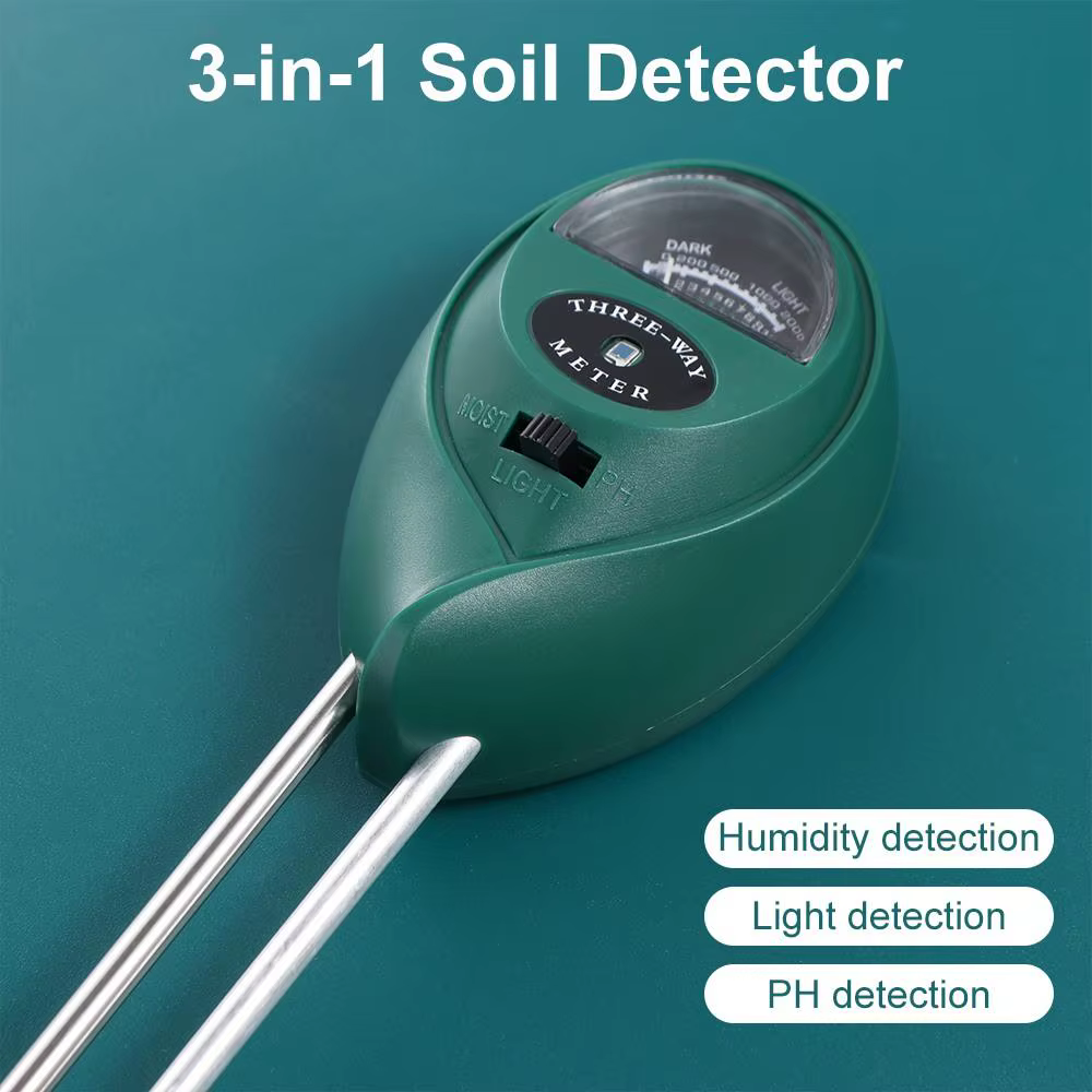 Analyseur 3 en 1 pour le sol, testeur d'humidité, outil de jardinage, testeur de pH du sol, testeur de niveau de pH du sol, plantes, fleurs