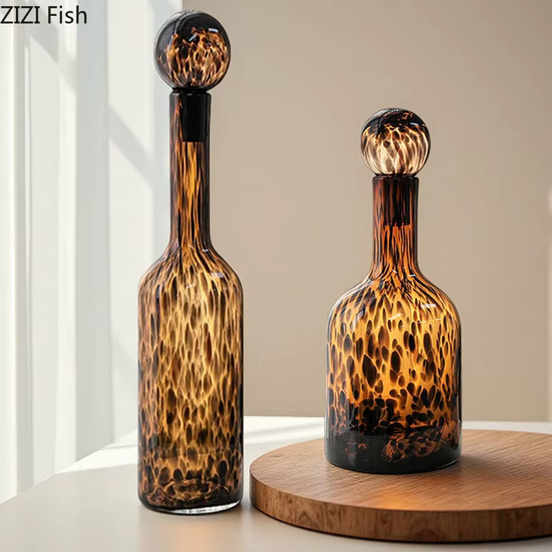Vase en verre à Texture de couleur ambre