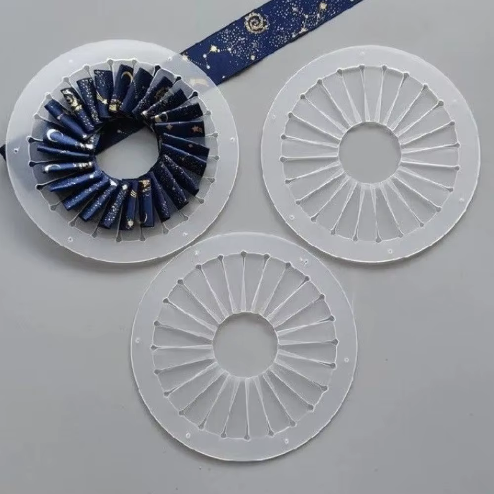 Outil de fabrication de rosettes en ruban DIY 9cm 12cm 15cm, pour fleurs en ruban et figurines de table transparentes, artisanat