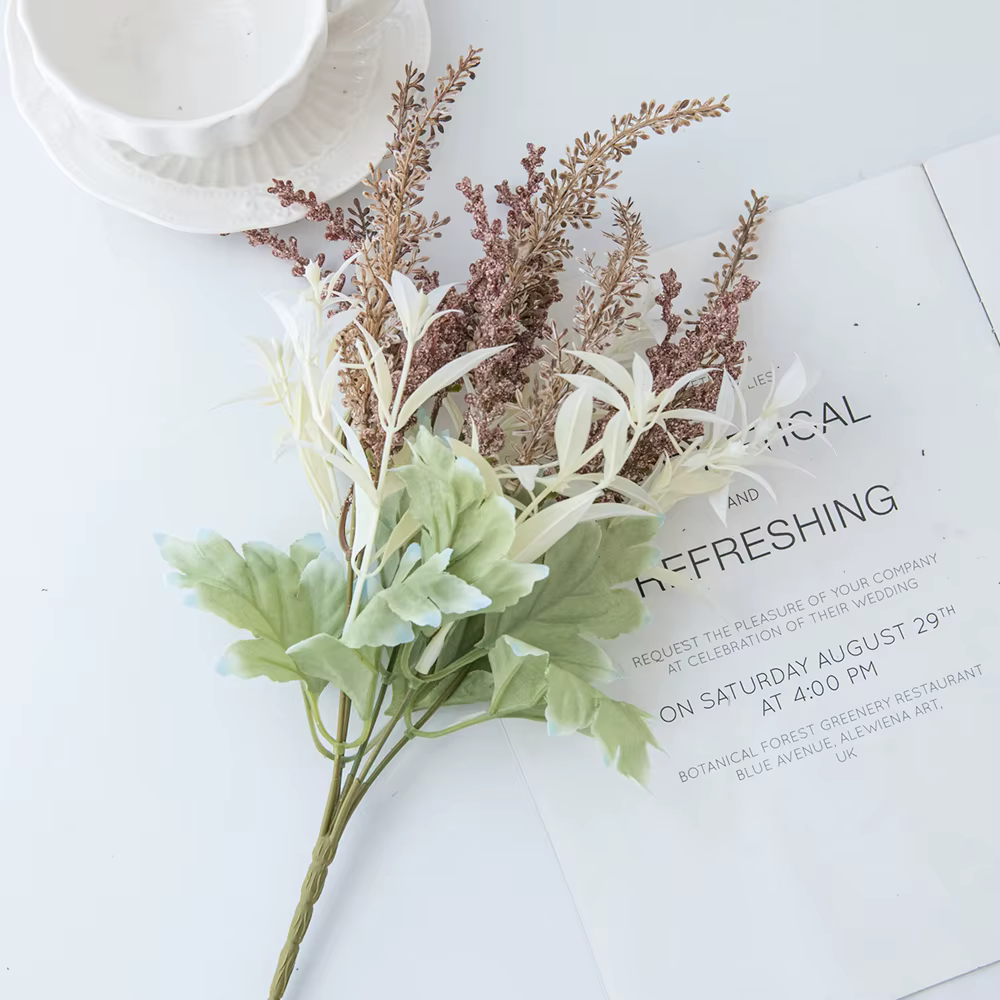 1pc plantes artificielles lavande gypsophile fleurs Bouquet PE fête de mariage maison chambre Table décor bricolage couronnes Arrangement Floral