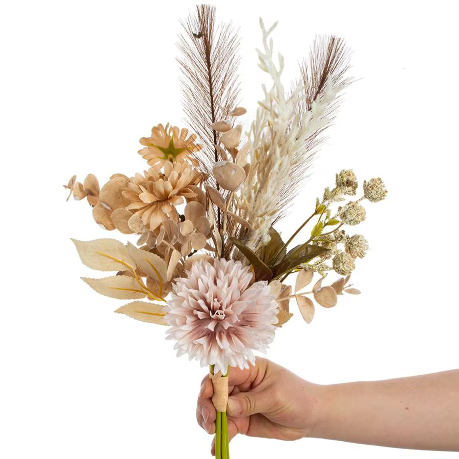 Fleur artificielle soie fossé Reed Chrysanthème mariage mariée Bouquet bricolage cadeau maison Vase Cour Festival jardin extérieur ArchDecor