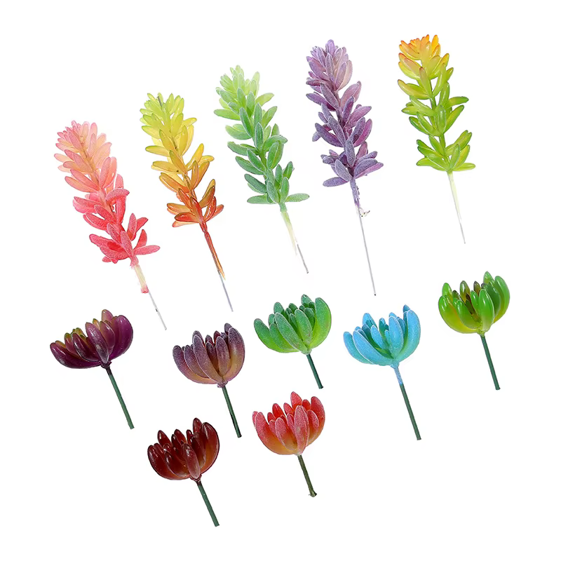 Plantes succulentes artificielles floquées