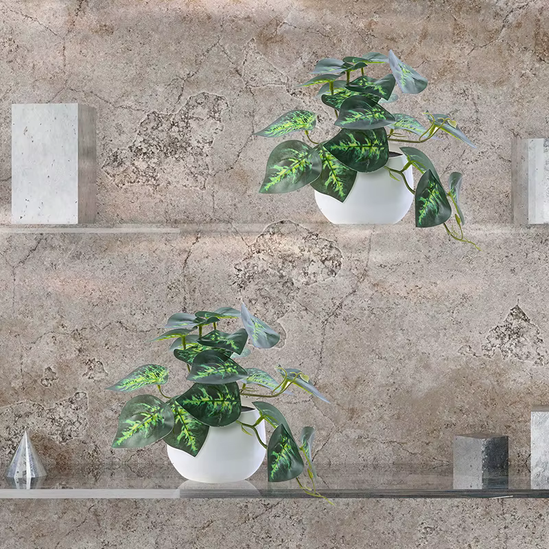 Plante simulée en pot, bureau d'affaires