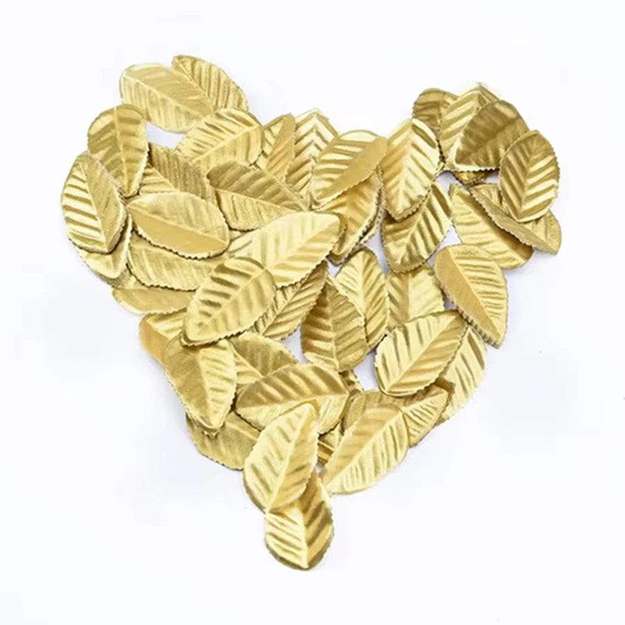 100/200 Pièces Soie Roses Feuilles D'or Plantes Artificielles Fleur Décorative De Noël Guirlande Maison Salon Chaud Décor De Mariage