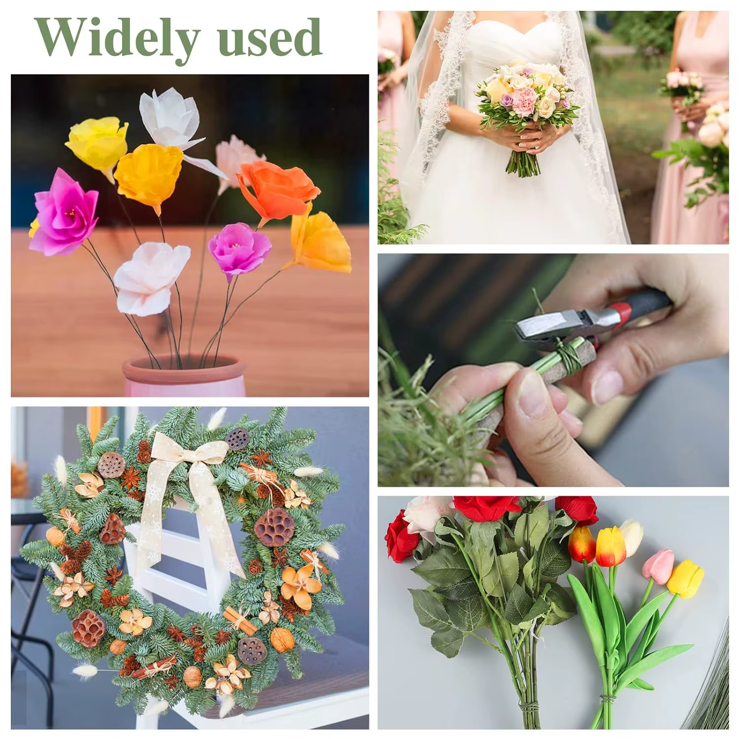100 pièces fil floral calibre 26 artisanat fleuriste fil