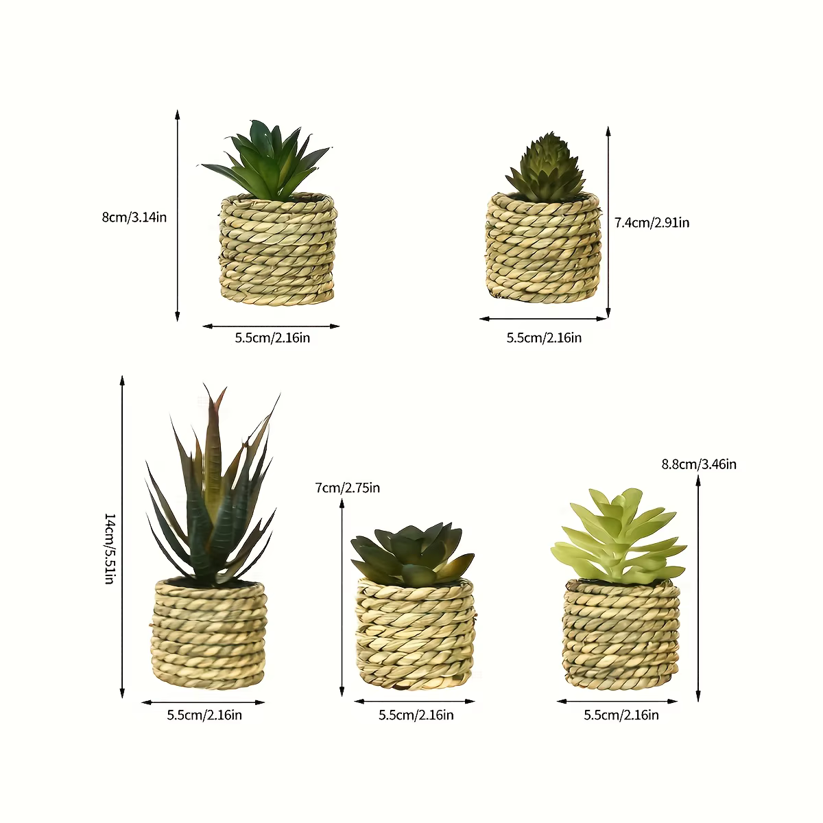 Ensemble de plantes artificielles en pot