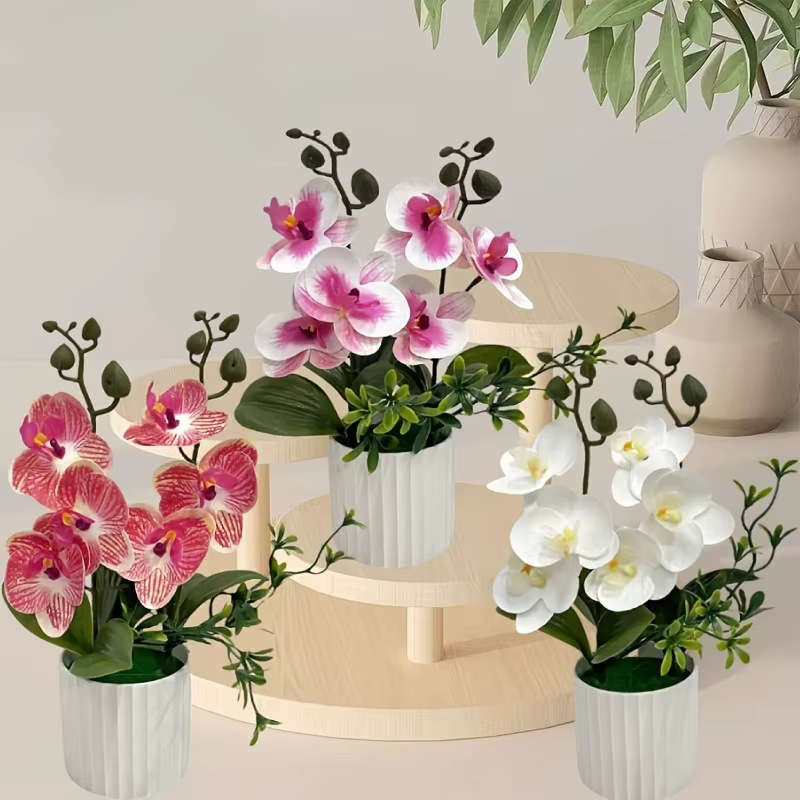 Double paquet de papillons orchidées artificielles avec 6 fleurs