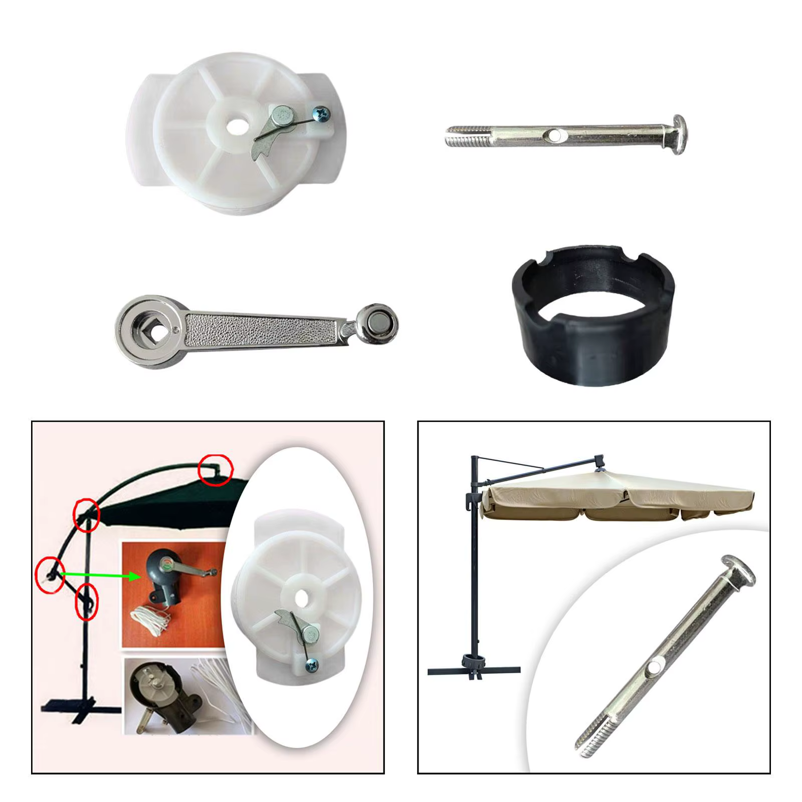 Accessoires pour parasol de patio, parasol latéral suspendu, accessoires pour parasol d'extérieur pour cour, table de patio, balcon extérieur, pique-nique