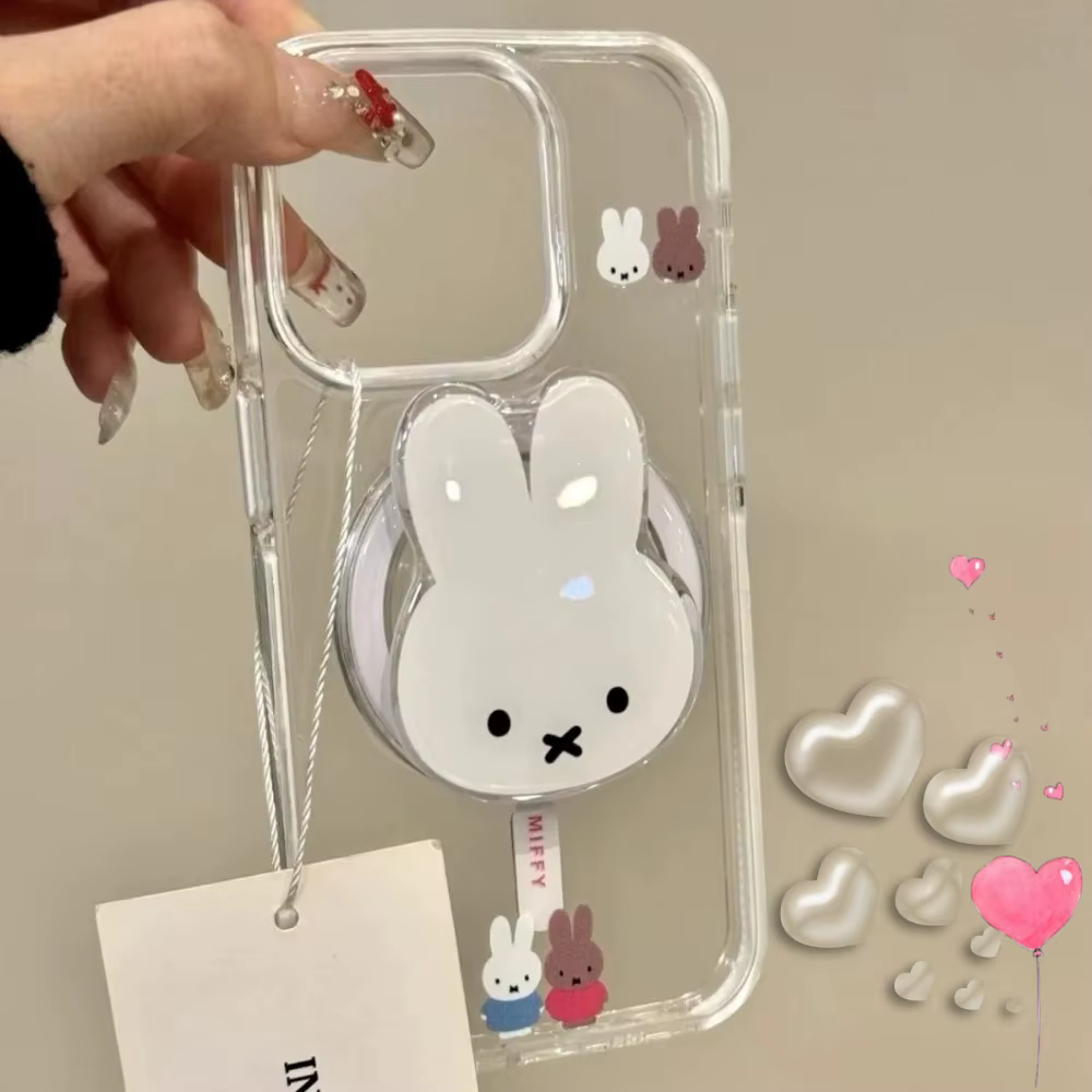 Nouveau support magnétique Kawaii Miffy mignon, pliable, télescopique, portable, pour téléphone, décoration, cadeau, jouet pour petite amie