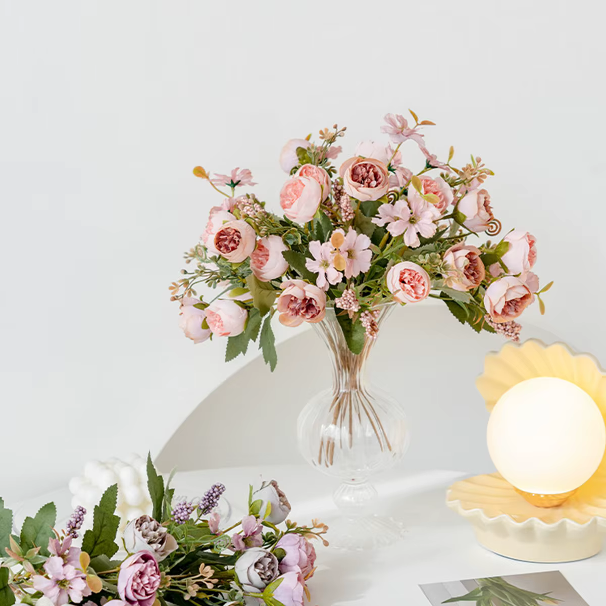 Fleurs artificielles en soie bourgeon de thé Rose couronne de pivoine saint valentin mariage Bouquet de mariée maison