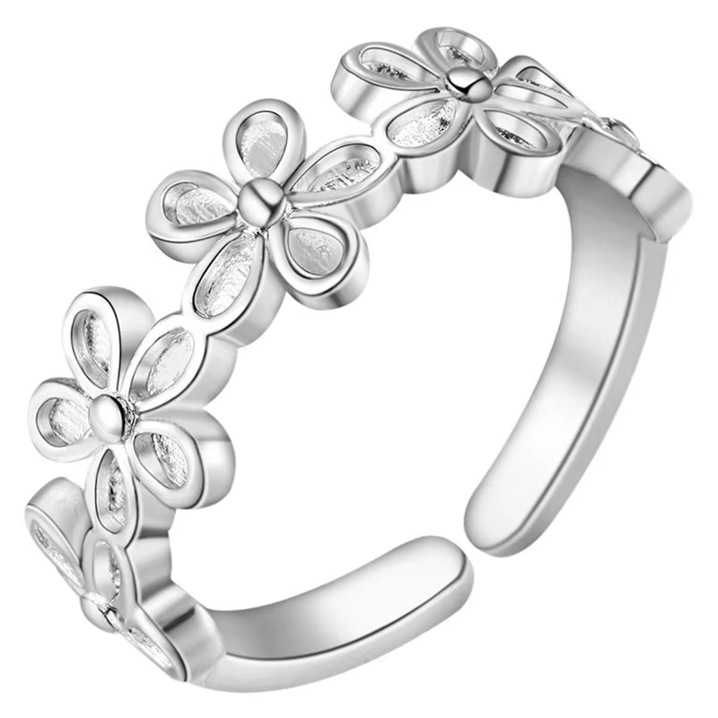Bague élégante et rétro en or 18 carats pour femme, motif floral, cadeau idéal pour mariage ou fête - PROMOTION EXCEPTIONNELLE