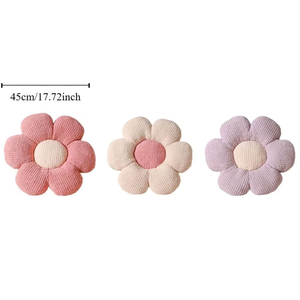 Coussin confortable en forme de fleur de 40 cm, rembourré en coton PP, oreiller doux en forme de fleur, tapis de chaise épais de dessin animé, cadeaux