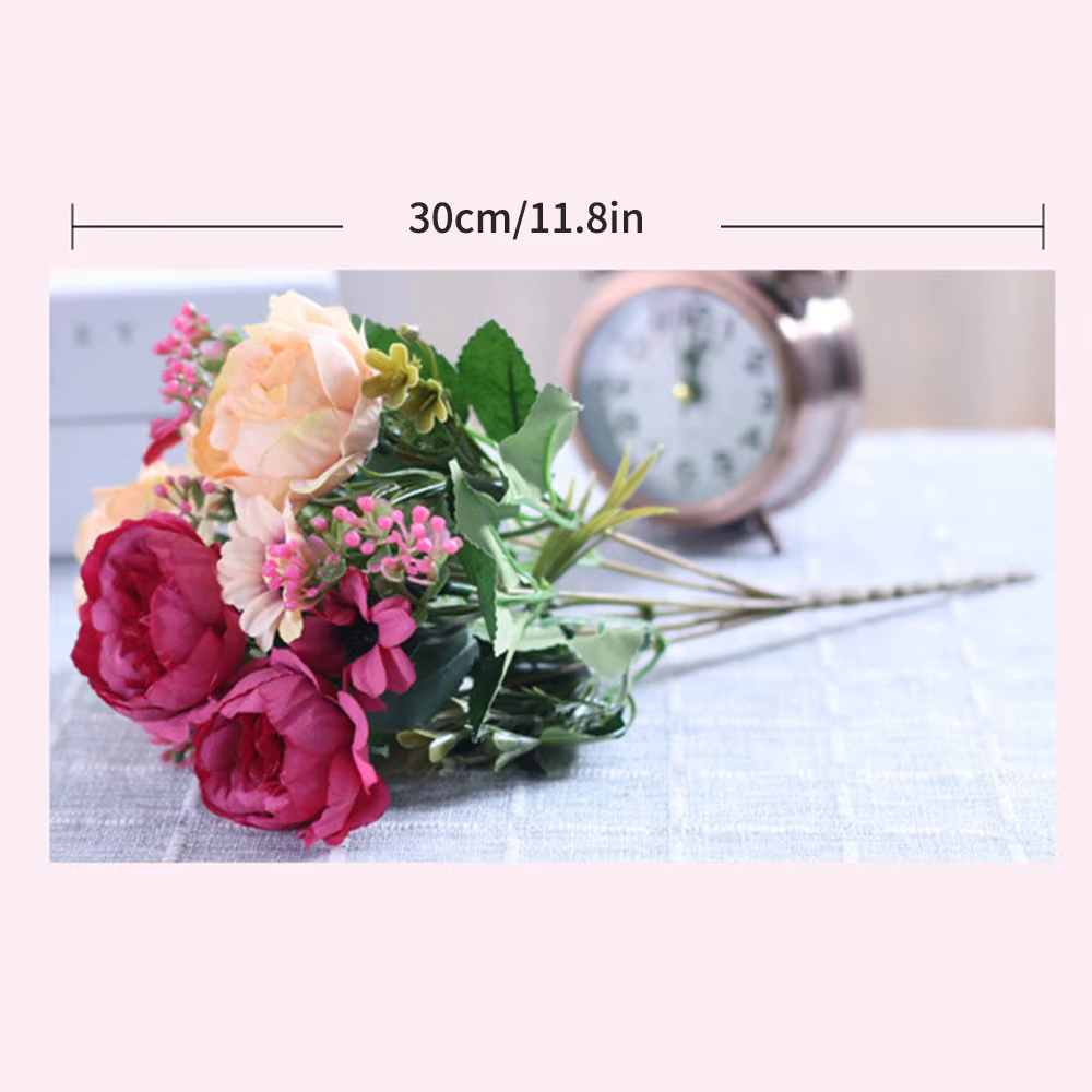 Bouquet de fleurs de pivoine artificielles en soie