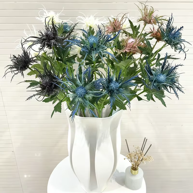Fausse fleur de houx de mer artificielle de haute qualité