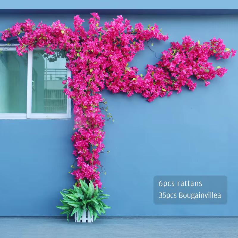 Fleur Artificielle DIY Arbre Vigne Bougainvillier Mur Floral