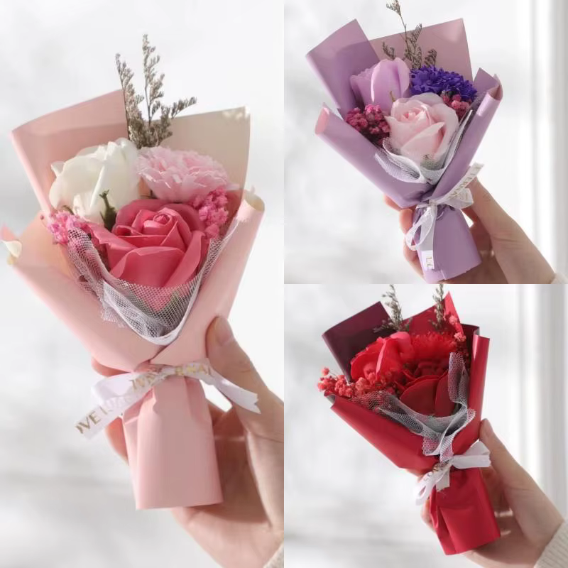 Bouquet de fleurs artificielles miniatures en savon