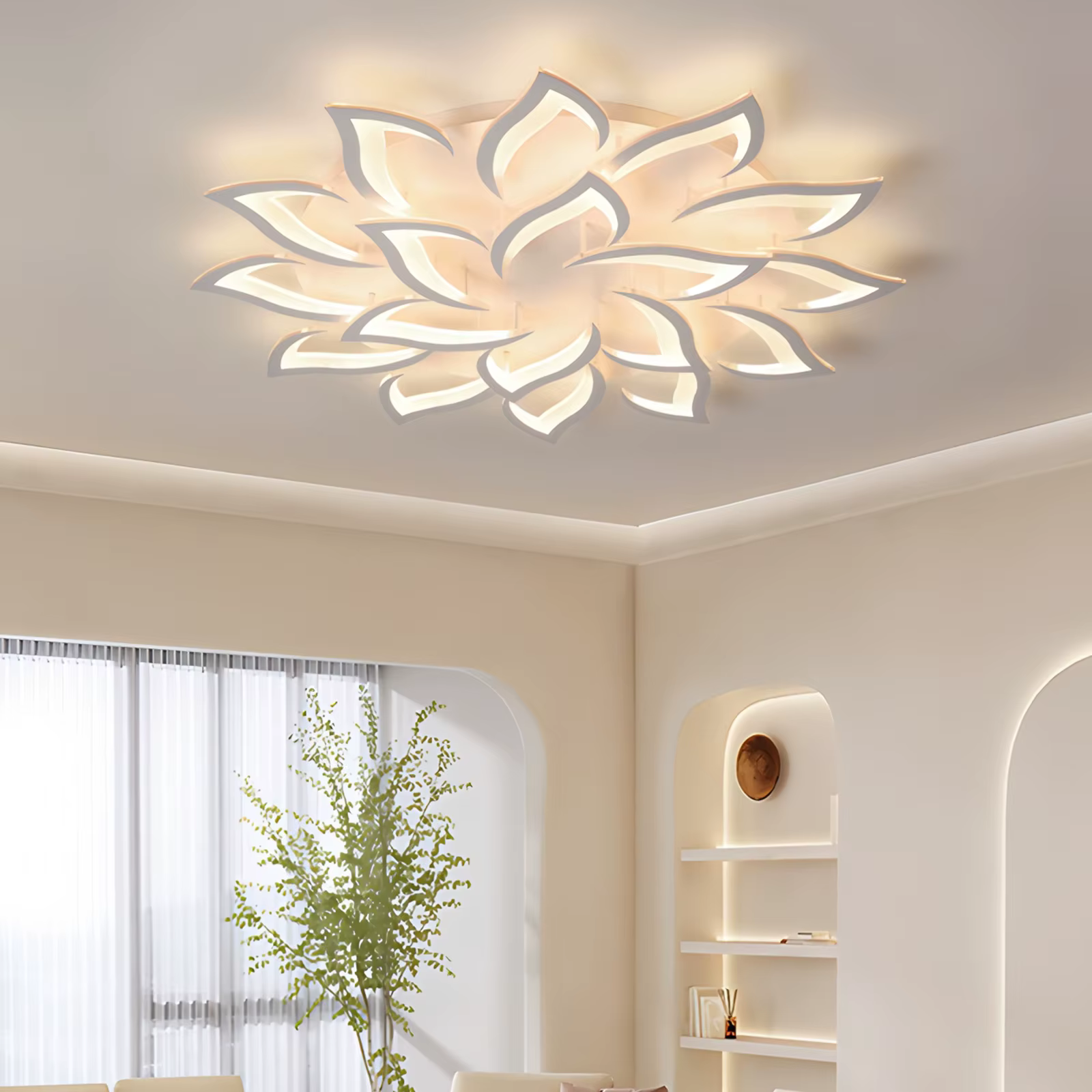 Plafonnier LED intelligent en forme de fleur