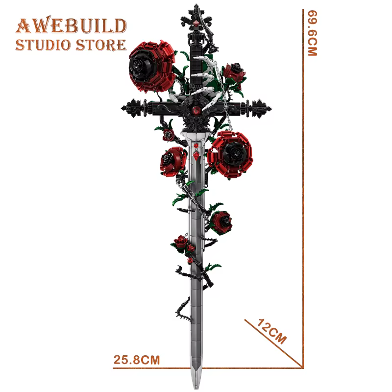 1150 pièces Blocs de construction Épée florale gothique