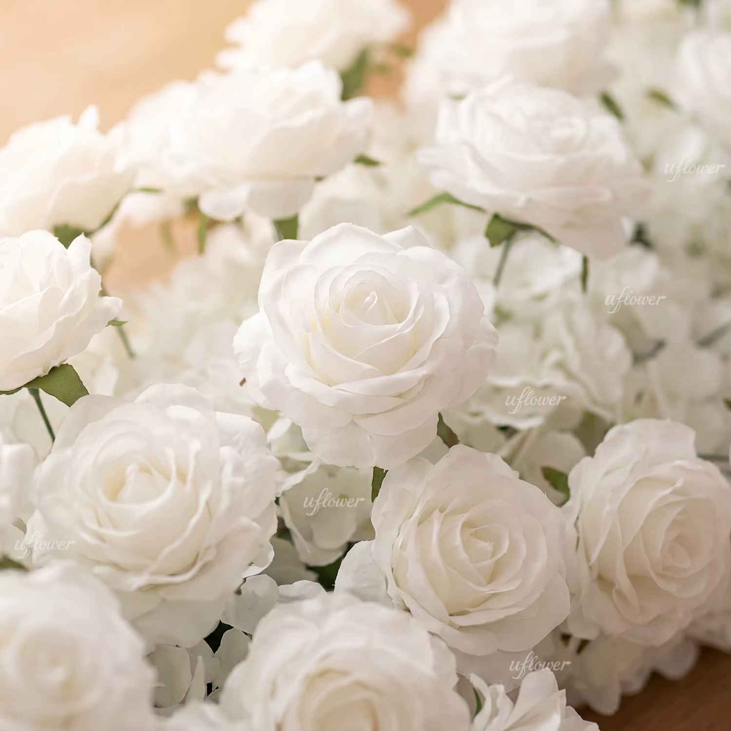 Uflower Rose blanche de luxe de 2 m pour arrangements de mariage