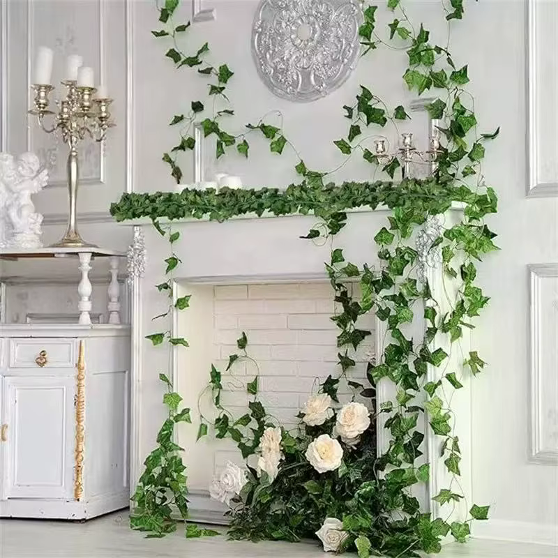 Guirlande de vigne artificielle suspendue de feuilles de lierre vert de 2.1M