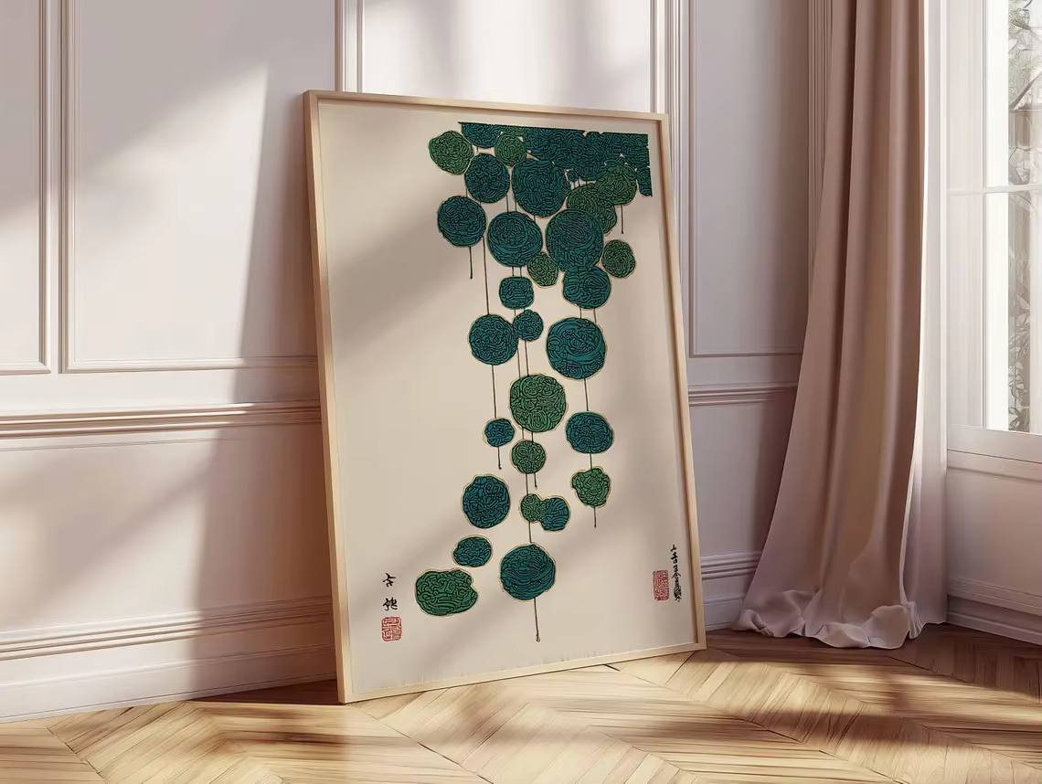 Impression d'art de lotus japonais