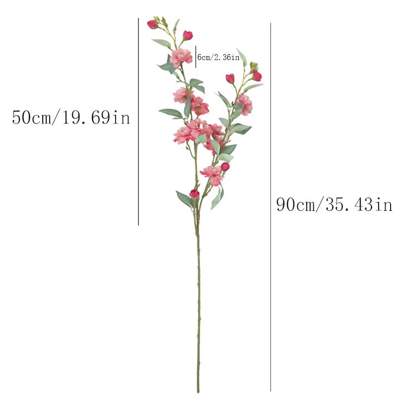 Nouvelle camélia fleur simulée longue branche avec fausses feuilles