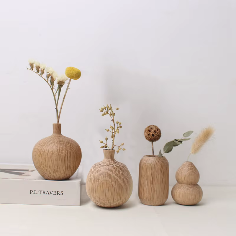 Vase en bois japonais pour fleurs