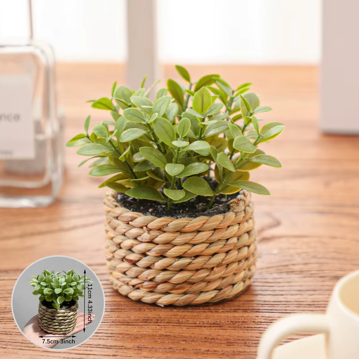 XIYA fleur vert plantes artificielles Eucalyptus herbe tissé petites