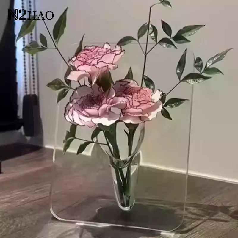 Vase à fleurs en acrylique transparent