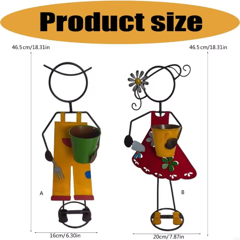 Support Figurine Pot fleur jardinière d'extérieur avec aspect métallique patiné pour affichage Table porche