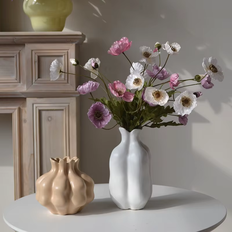 59M américain automne Vintage coquelicot fleur Tour Clap mains tenir fleurs photographie maison mariage salon