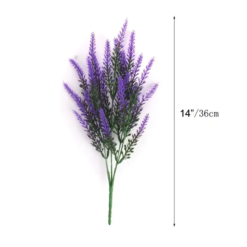 Fleurs artificielles de lavande résistantes aux UV pour l'extérieur