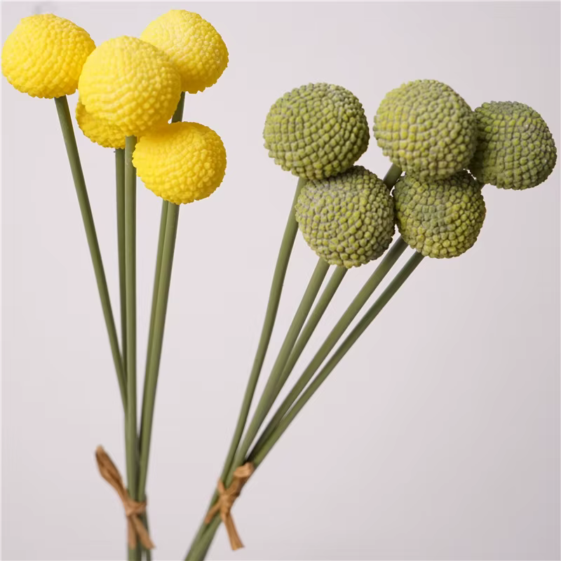 Bouquet de Simulation de boule d'or artificielle, 2 lots/55cm, matériaux floraux, décoration de mariage à domicile, plante, accessoires de photographie